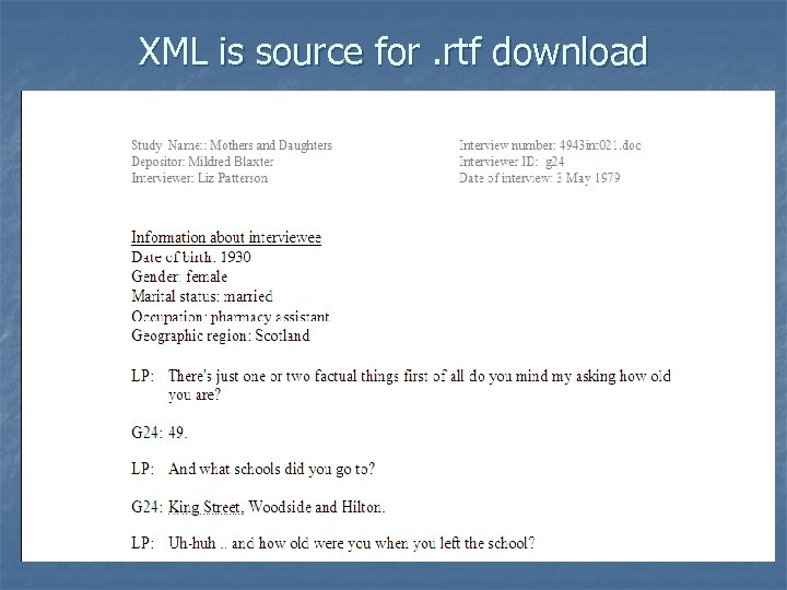 XML is source for. rtf download 