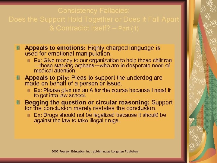 Consistency Fallacies: Does the Support Hold Together or Does it Fall Apart & Contradict