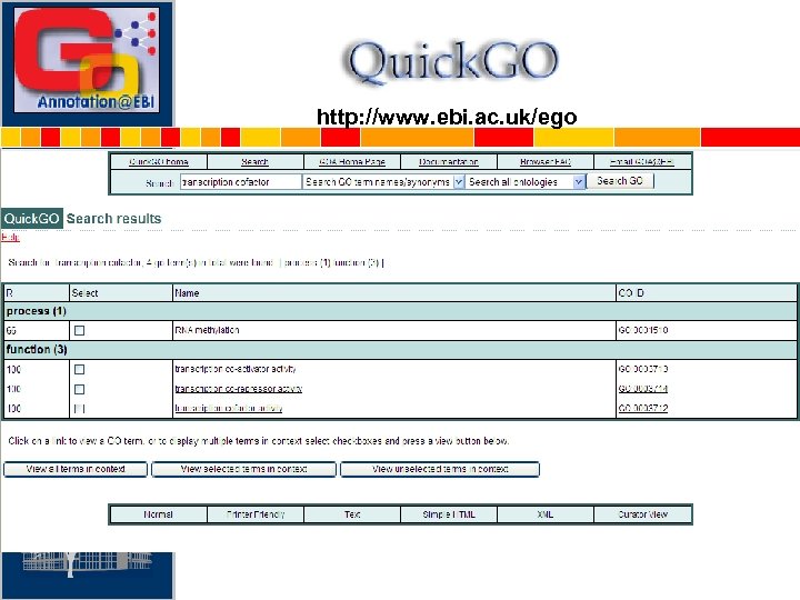 http: //www. ebi. ac. uk/ego 