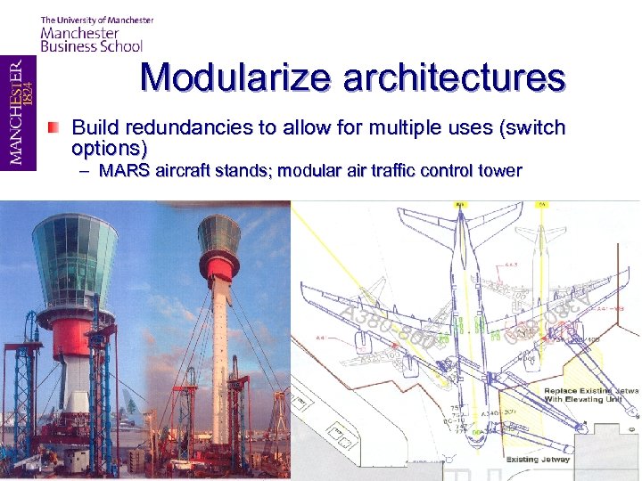 Modularize architectures Build redundancies to allow for multiple uses (switch options) – MARS aircraft