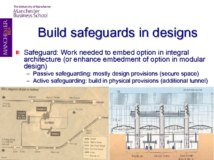 Build safeguards in designs Safeguard: Work needed to embed option in integral architecture (or