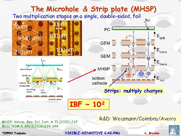 The Microhole & Strip plate (MHSP) Two multiplication stages on a single, double-sided, foil