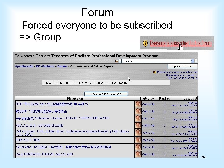 Forum Forced everyone to be subscribed => Group 24 