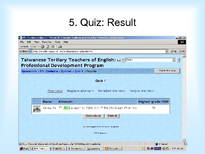 5. Quiz: Result 31 