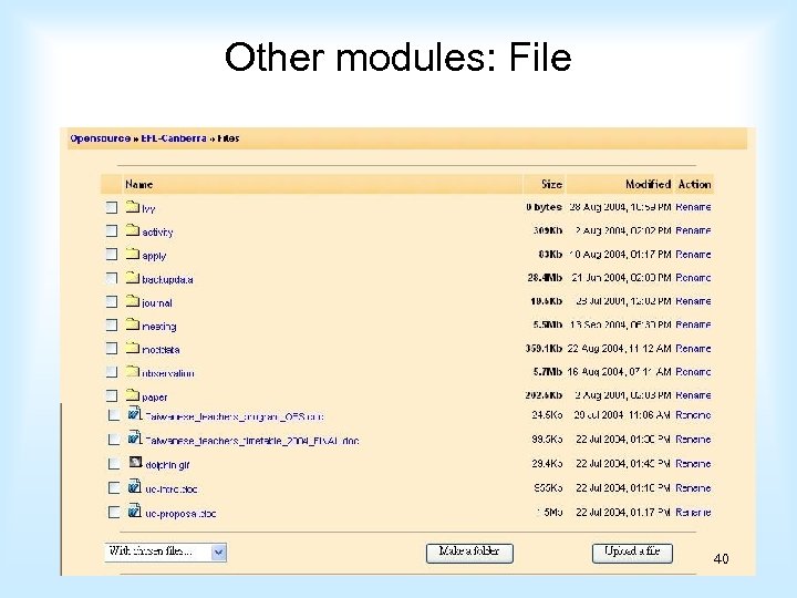 Other modules: File 40 