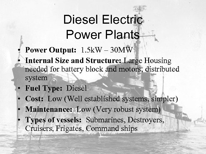 Diesel Electric Power Plants • Power Output: 1. 5 k. W – 30 MW