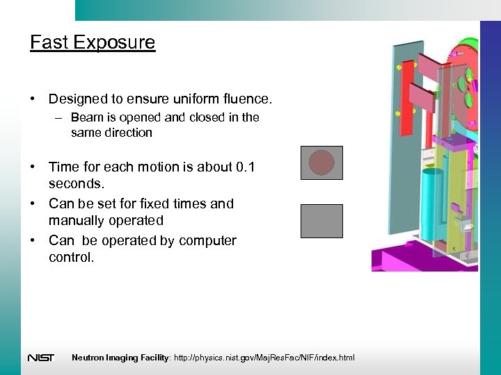 Fast Exposure • Designed to ensure uniform fluence. – Beam is opened and closed