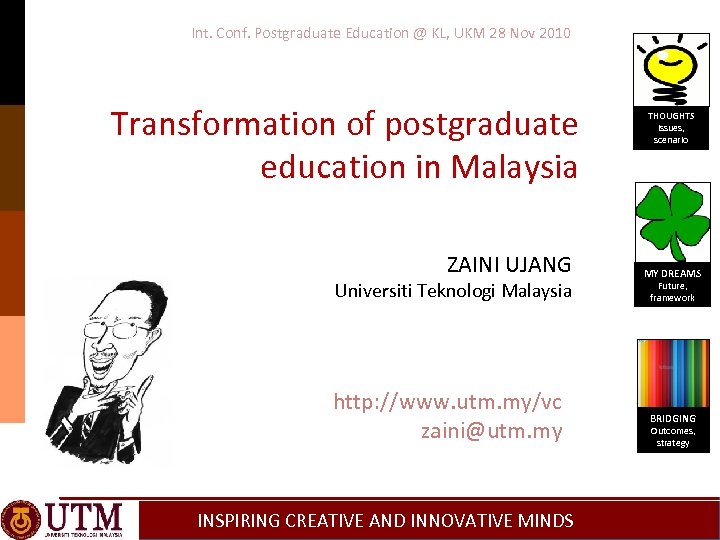 Int. Conf. Postgraduate Education @ KL, UKM 28 Nov 2010 Transformation of postgraduate education