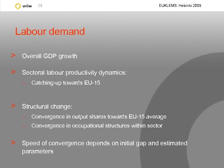 25 EUKLEMS, Helsinki 2005 Labour demand > Overall GDP growth > Sectoral labour productivity