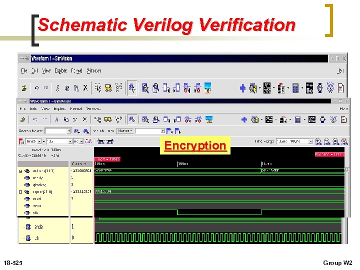 Schematic Verilog Verification Encryption 18 -525 Group W 2 