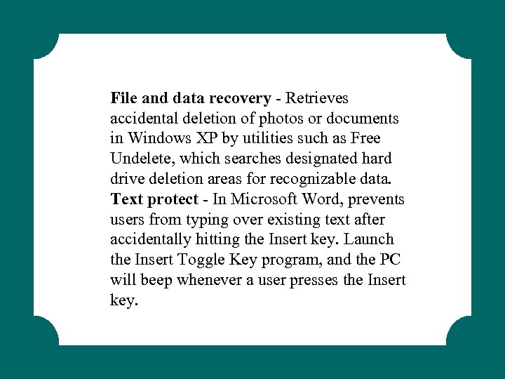 File and data recovery - Retrieves accidental deletion of photos or documents in Windows