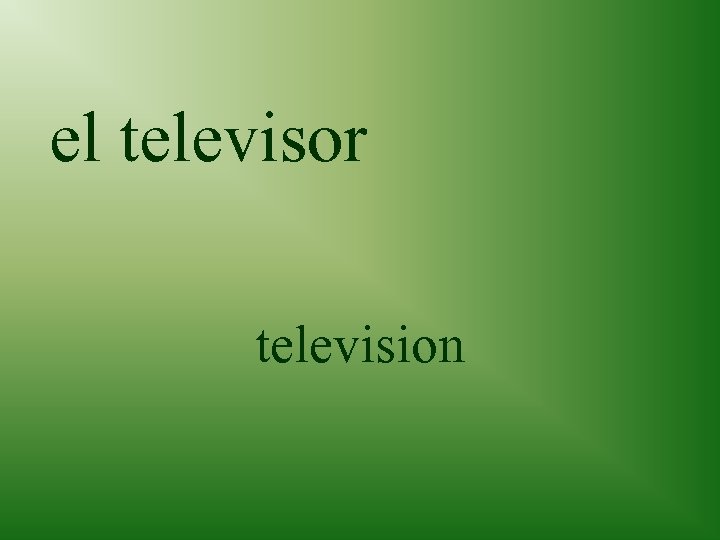 el televisor television 