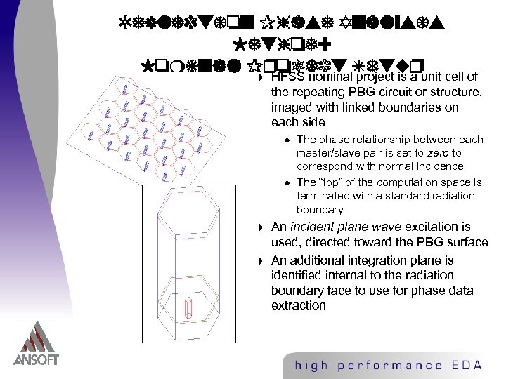 Reflection Phase Analysis Method: Nominal Project Setupunit cell of w HFSS nominal project is