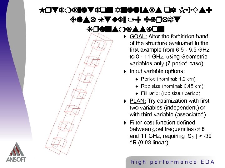 Optimization Analysis of PBGs: Case Study 1: Direct Transmission w w GOAL: Alter the