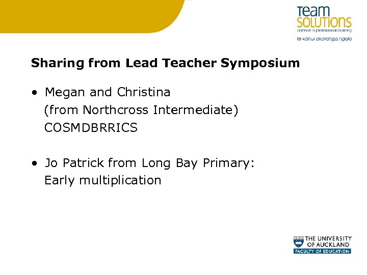 Sharing from Lead Teacher Symposium • Megan and Christina (from Northcross Intermediate) COSMDBRRICS •