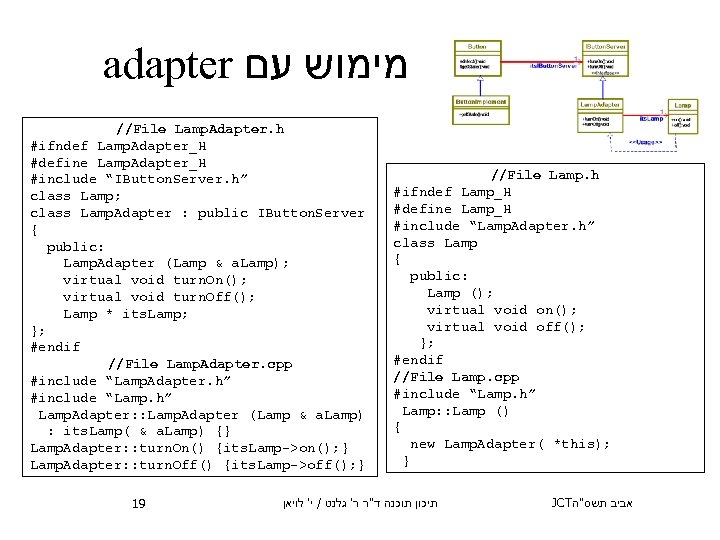 adapter מימוש עם //File Lamp. Adapter. h #ifndef Lamp. Adapter_H #define Lamp. Adapter_H #include