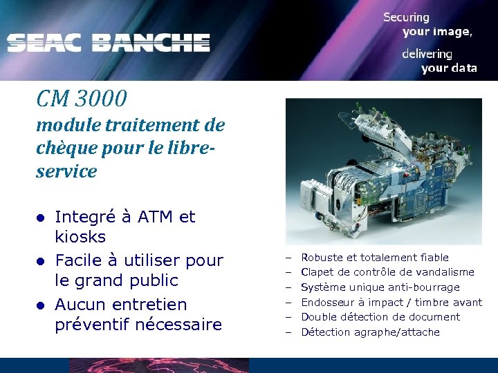 CM 3000 module traitement de chèque pour le libreservice l l l Integré à