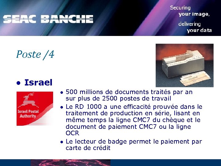 Poste /4 l Israel l 500 millions de documents traités par an sur plus