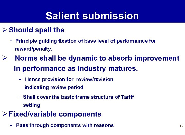 Salient submission Ø Should spell the - Principle guiding fixation of base level of