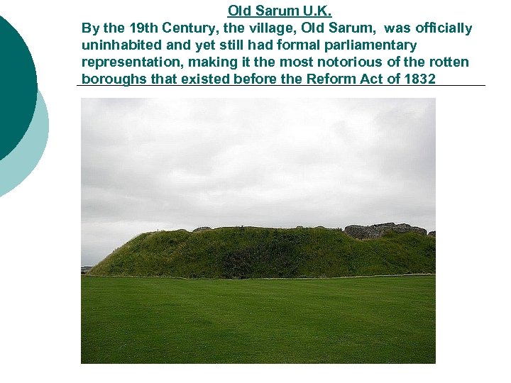  Old Sarum U. K. By the 19 th Century, the village, Old Sarum,