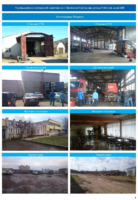 Промышленно-складской комплекс в г. Великом Новгороде, улица Рабочая, дом 34/6 Фотографии Объекта Станция СТО