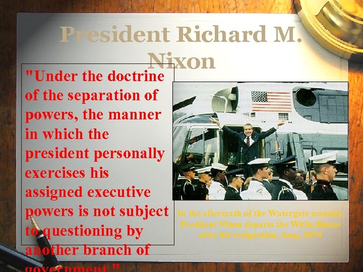 President Richard M. Nixon 