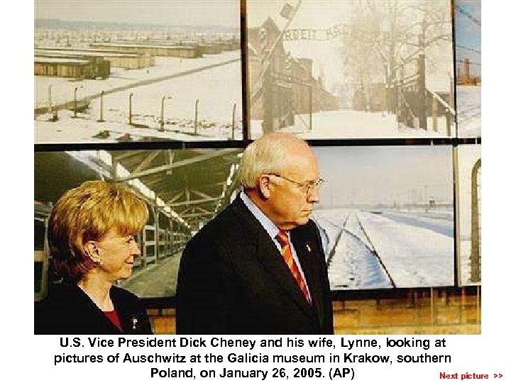 U. S. Vice President Dick Cheney and his wife, Lynne, looking at pictures of