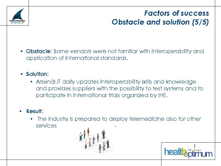 Factors of success Obstacle and solution (5/5) • Obstacle: Some vendors were not familiar