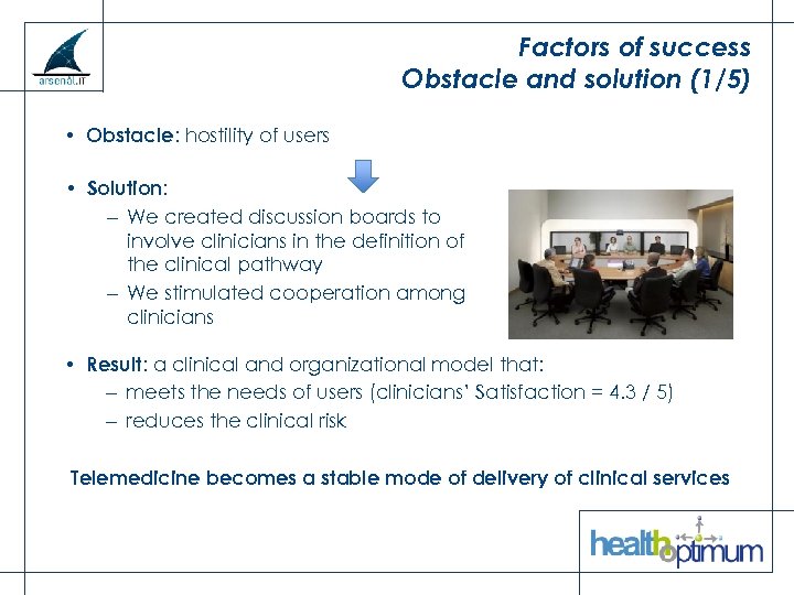 Factors of success Obstacle and solution (1/5) • Obstacle: hostility of users • Solution: