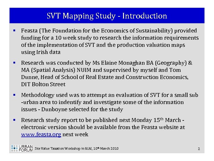 SVT Mapping Study - Introduction § Feasta (The Foundation for the Economics of Sustainability)