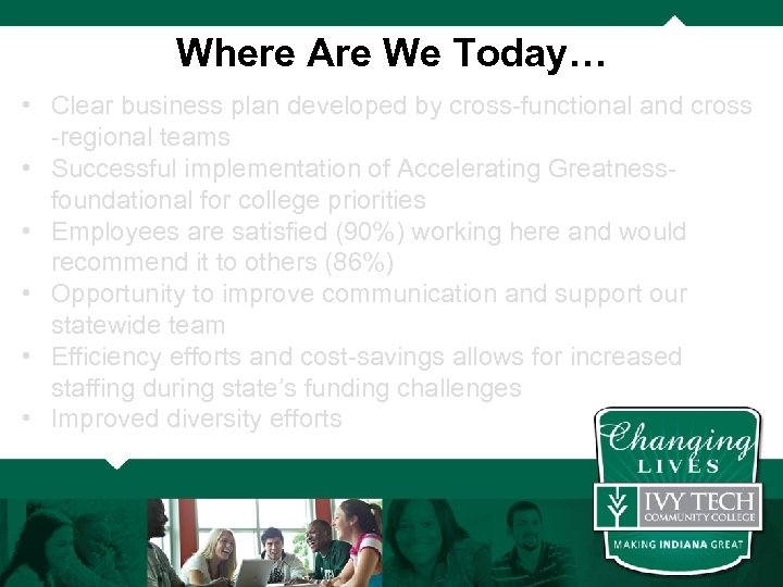 Where Are We Today… • Clear business plan developed by cross-functional and cross -regional