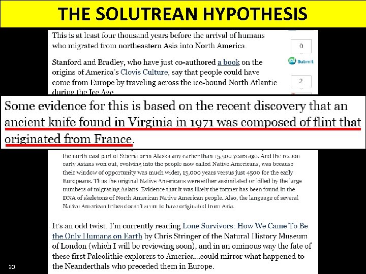 THE SOLUTREAN HYPOTHESIS 30 