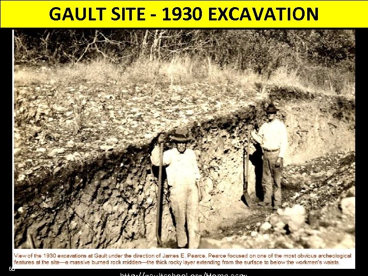 GAULT SITE - 1930 EXCAVATION 60 