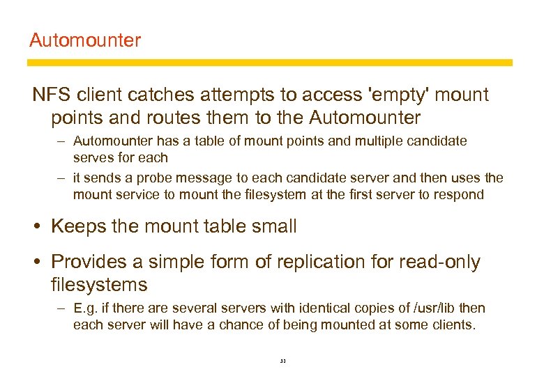 Automounter NFS client catches attempts to access 'empty' mount points and routes them to