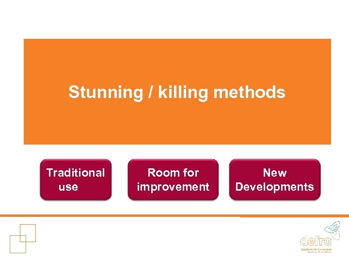 Stunning / killing methods Traditional use Room for improvement New Developments 