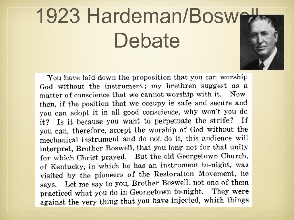 1923 Hardeman/Boswell Debate 