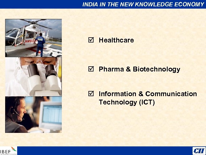 INDIA IN THE NEW KNOWLEDGE ECONOMY þ Healthcare þ Pharma & Biotechnology þ Information