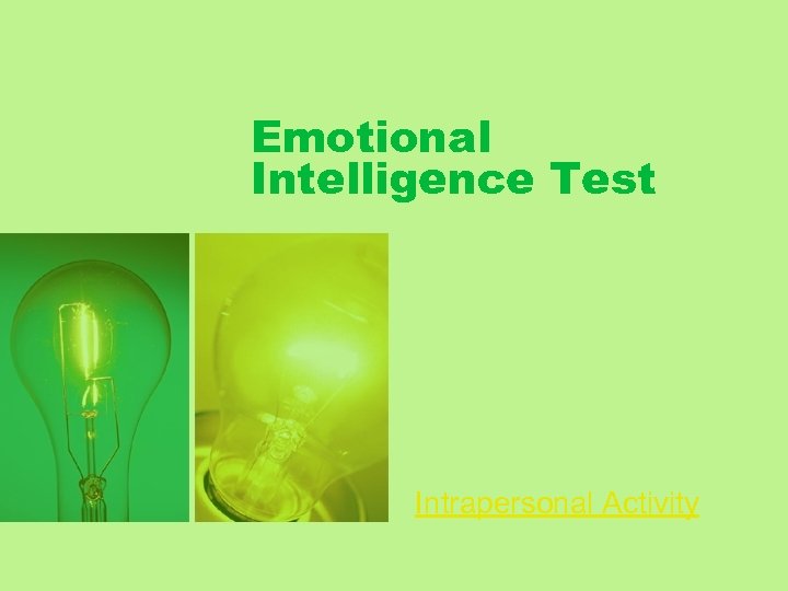 Emotional Intelligence Test Intrapersonal Activity 