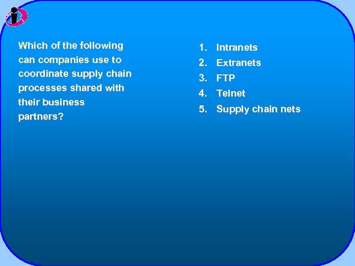 Which of the following can companies use to coordinate supply chain processes shared with