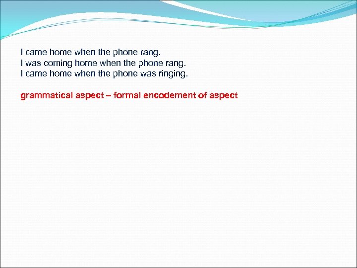 I came home when the phone rang. I was coming home when the phone