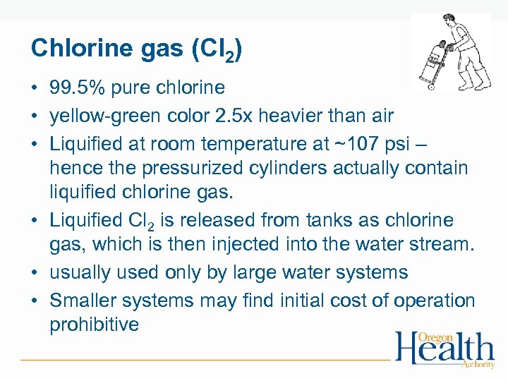 Chlorine gas (Cl 2) • 99. 5% pure chlorine • yellow-green color 2. 5