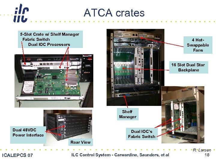 ATCA crates 5 -Slot Crate w/ Shelf Manager Fabric Switch Dual IOC Processors 4