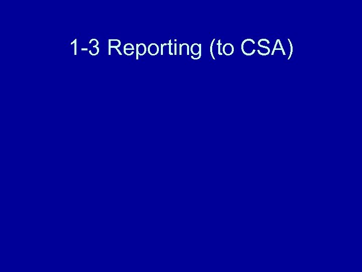 1 -3 Reporting (to CSA) 