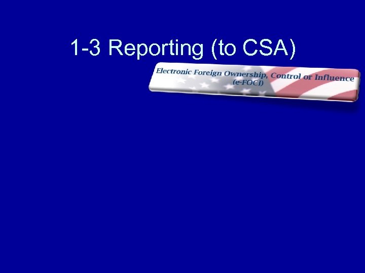1 -3 Reporting (to CSA) 