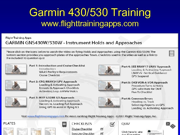 Garmin 430/530 Training www. flighttrainingapps. com 