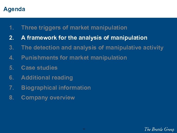 Agenda 1. Three triggers of market manipulation 2. A framework for the analysis of