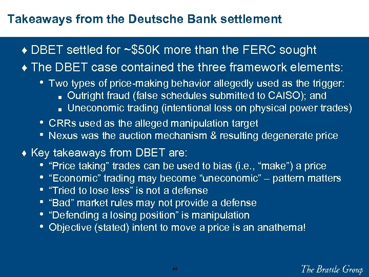 Takeaways from the Deutsche Bank settlement ♦ DBET settled for ~$50 K more than