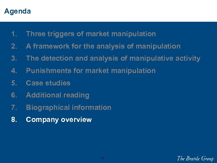 Agenda 1. Three triggers of market manipulation 2. A framework for the analysis of