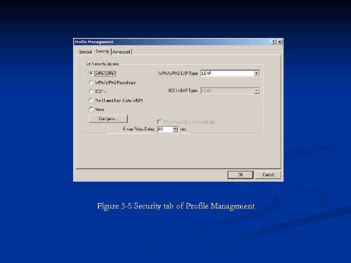 Figure 3 -5 Security tab of Profile Management 