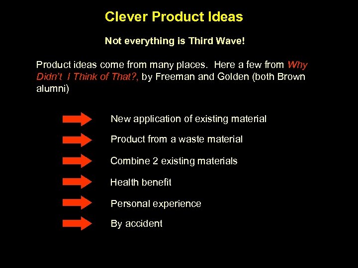 Clever Product Ideas Not everything is Third Wave! Product ideas come from many places.